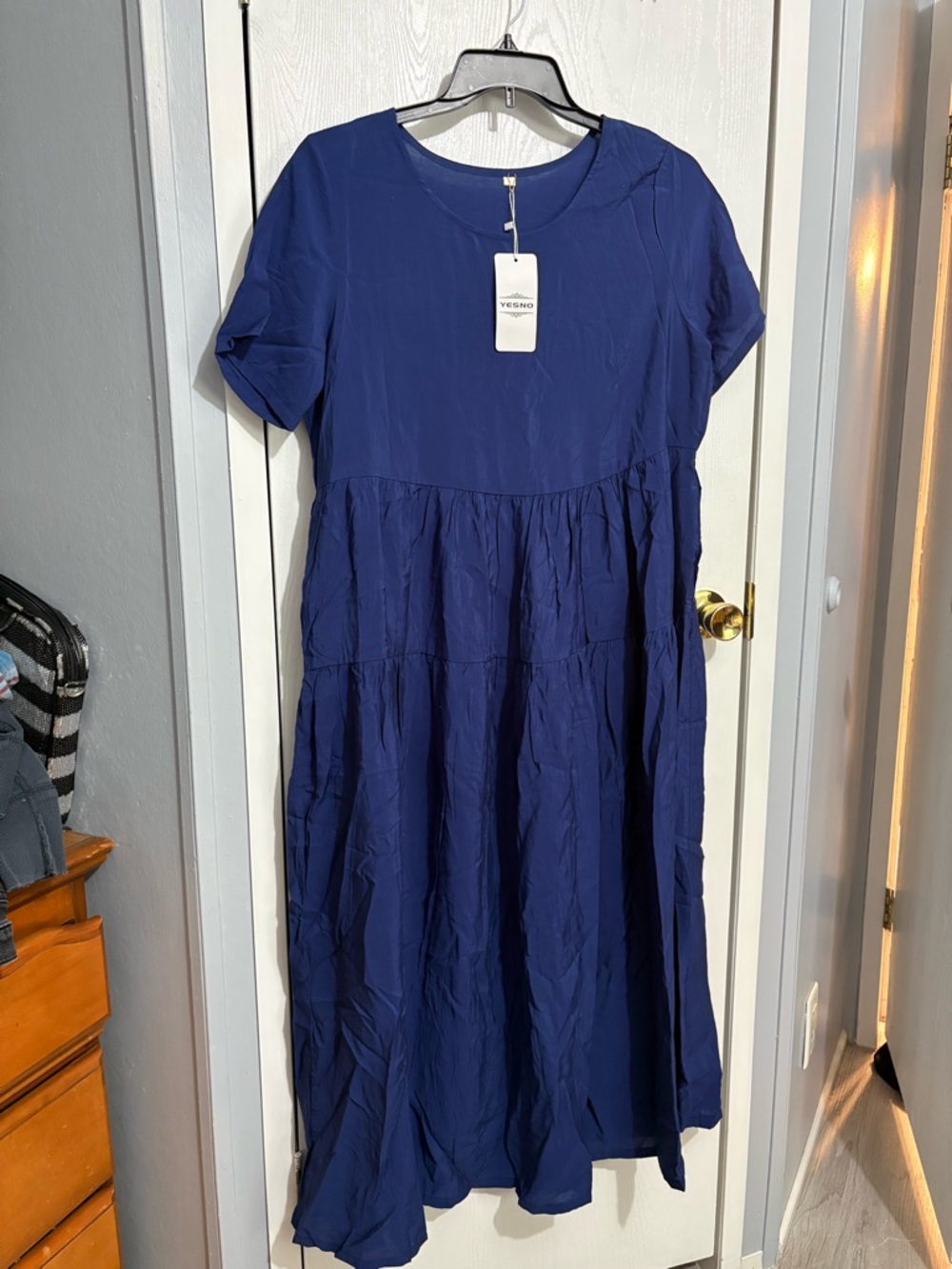 New YESNO Large Dress Blue Flowy Summer Spring Vacay